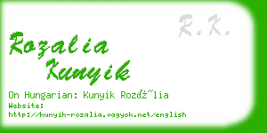 rozalia kunyik business card